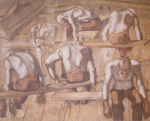 Albin Egger Lienz Die Alten  Wandbild